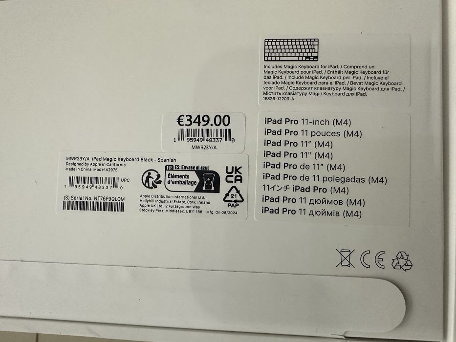 Apple Magic Keyboard для iPad Pro 11” M4 M5 2024, 2025 MWR23, MVR03