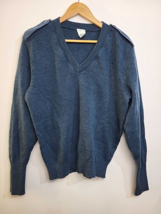 100% wełna wełniany męski damski sweter sweterek v neck mundur ciepły