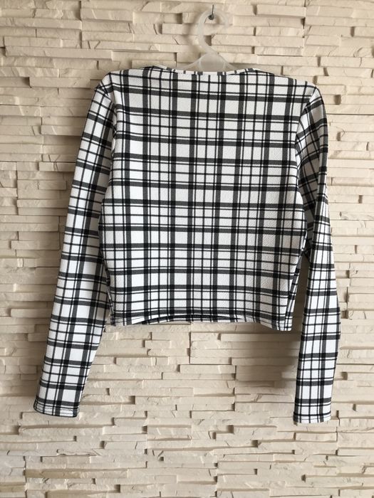 Bluzka biało-czarna w kratkę New Look 915r.164/170
