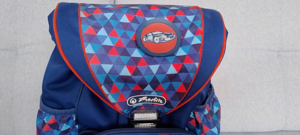 Plecak Tornister Szkolny Herlitz Niebieski Wzory Wzmocniony Spód