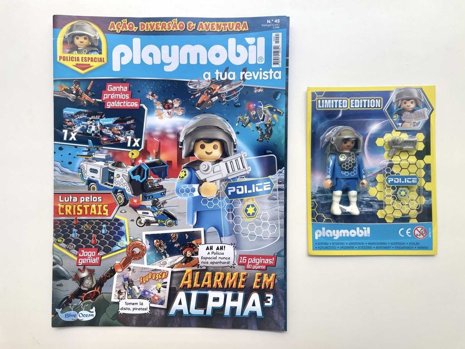 Playmobil revista nº45-Alarme ALPHA 3+polícia espacial, (Ed. limitada)