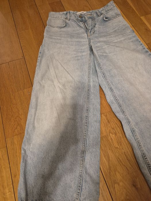 Spodnie jasny jeans wide leg pull&bear  152 lub 32 idealne dla dziewcz