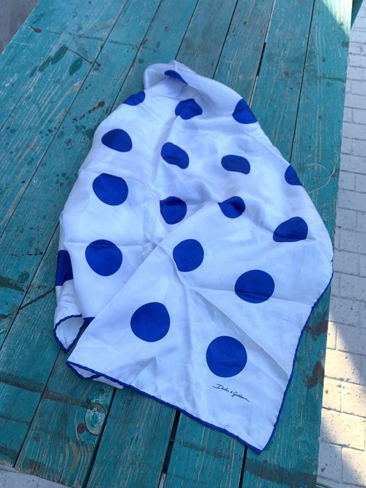 Dolce & Gabbana polka dot платок шарф шелковый D&G Silk