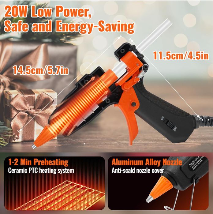 Клейовий пістолет Kejector 20W + клейові стрижні