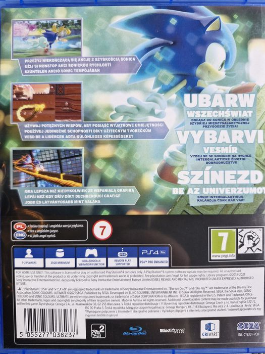 Sonic Colours Ultimate gra na PS4