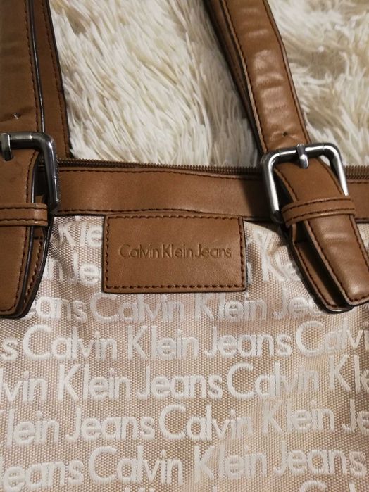 torebka Calvin Klein Jeans brąz torebka Shopper bag Calvin Klein Jeans