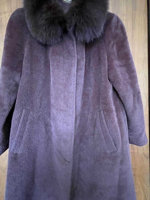 Casaco Longo de Luxo em Baby Llama com Gola de raposa