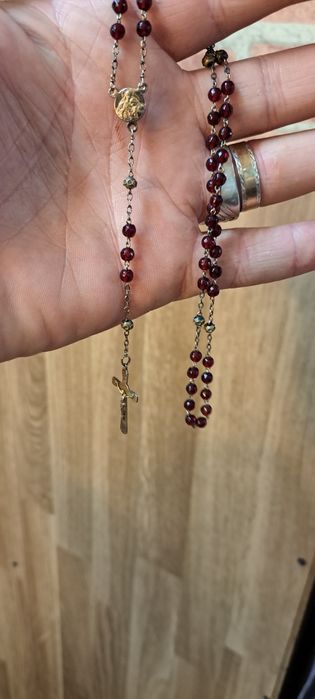 Terço em prata muito antigo.