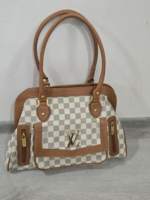 Louis Vuitton klasyczna brązowa elegancka torebka do ręki duza