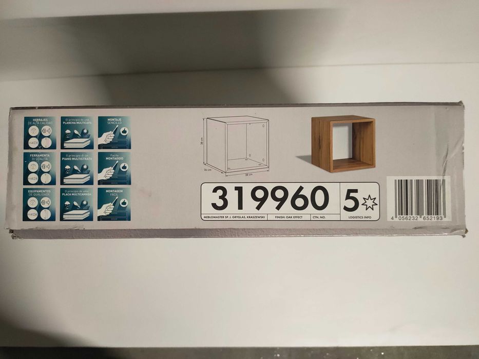 Vendo Estante Cubo em madeira com fundo - Nova na embalagem