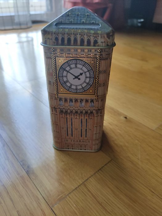 Lata metal "Big Ben" Londres p/servir 20 saquetas chá