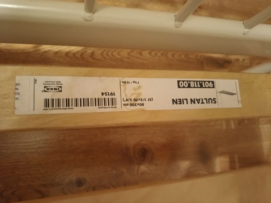 Łóżko dziecięce IKEA białe metalowe, rozkładane + stelaż