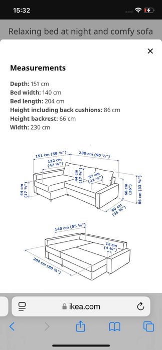 Sofá-cama FRIHETEN com arrumação
