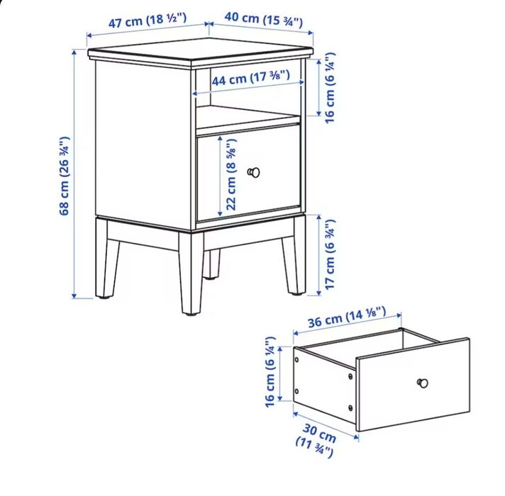 Mesa Cabeceira Modelo Idanäs do IKEA