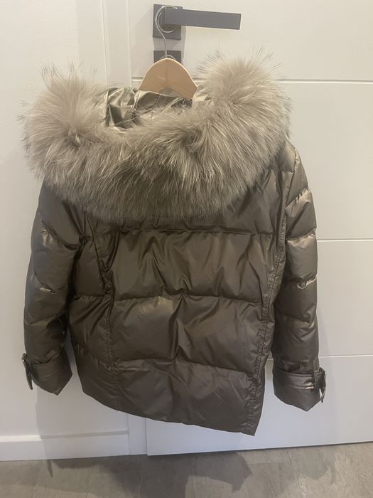 Kurtka jak Lucky Five puch, lis, futro naturalne , M