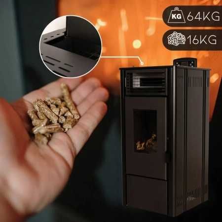 Piec na pellet wolnostojący 7,8 kW koza stalowy kominek termostat