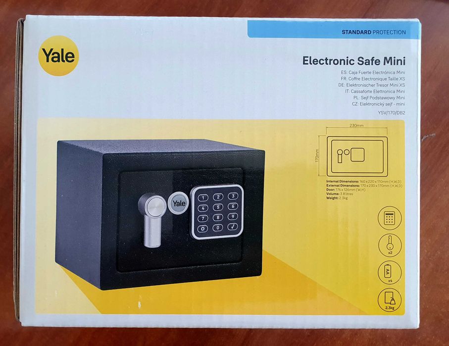 Sejf Mini Yale YSV/170/DB2, idealny na kosztowności