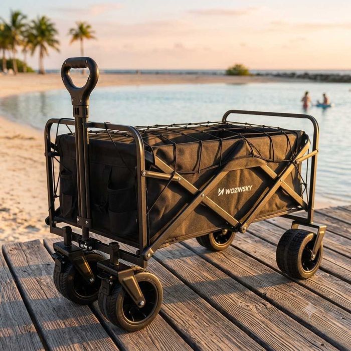 NOWY Wózek Transportowy 3w1 Na Zakupy Dla Psa Kota Na Kółkach Składany Narzędziowy Ogrodowy Plażowy Turystyczny Podróżny Outdoorowy Na Wakacje OKAZJA