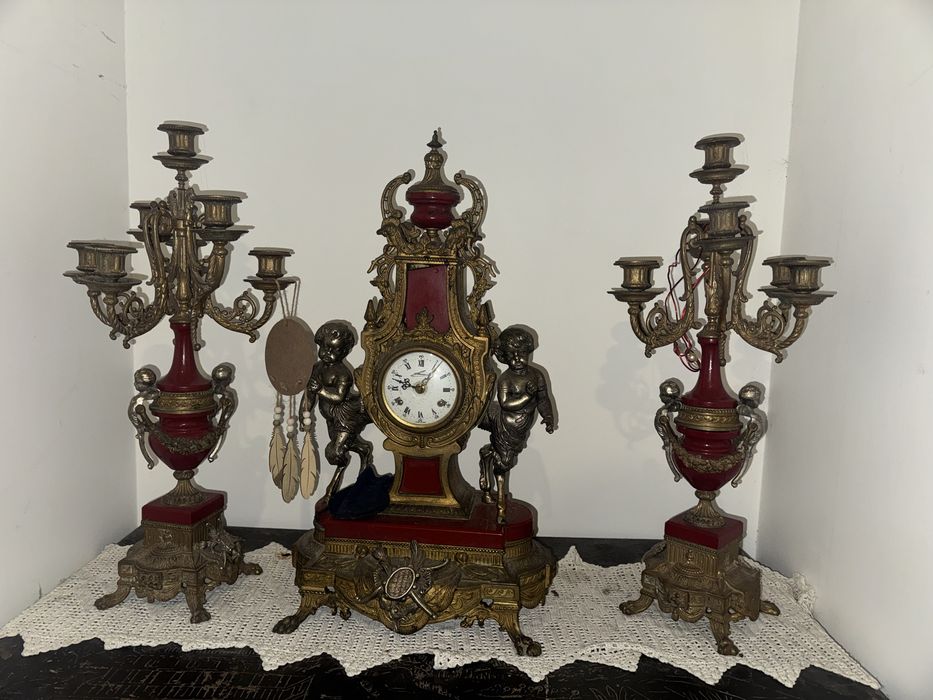 Relógio de Mesa Candelabros Vintage "Brevettato" – Itália, 1982