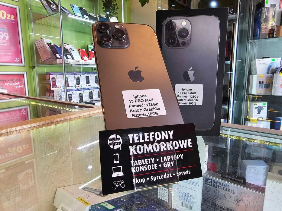 Iphone 13 Pro Max Graphite 128Gb Bat:100% IGŁA/Gwarancja/SklepGSM/Lwsk