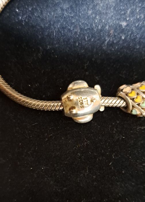 Pulseira Pandora malha snake em prata.