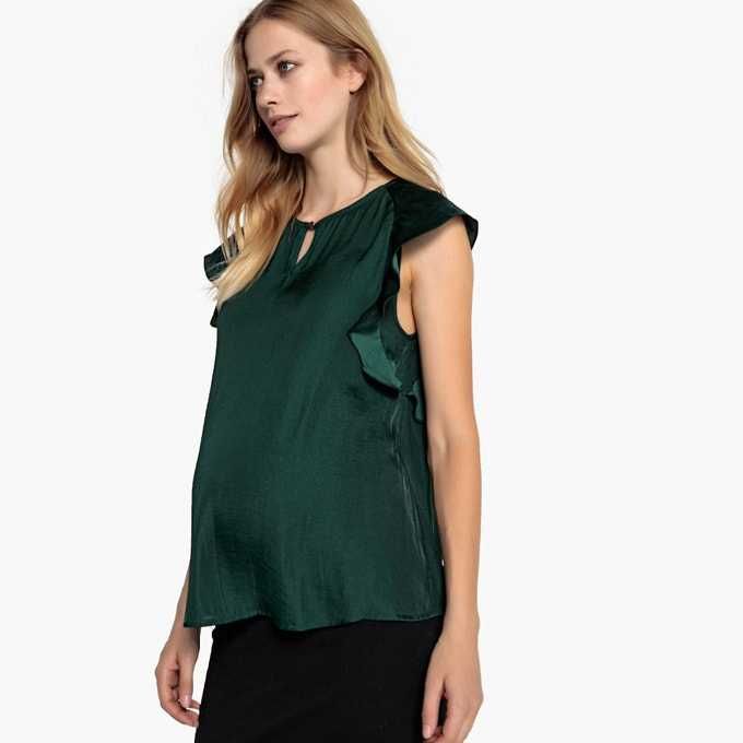 Túnica La Redoute cetim verde pré-mamã T.36