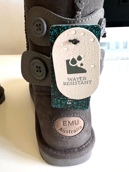 Emu Alba NOWE śniegowce kozaki botki wełna merino skóra zamszowa owcza