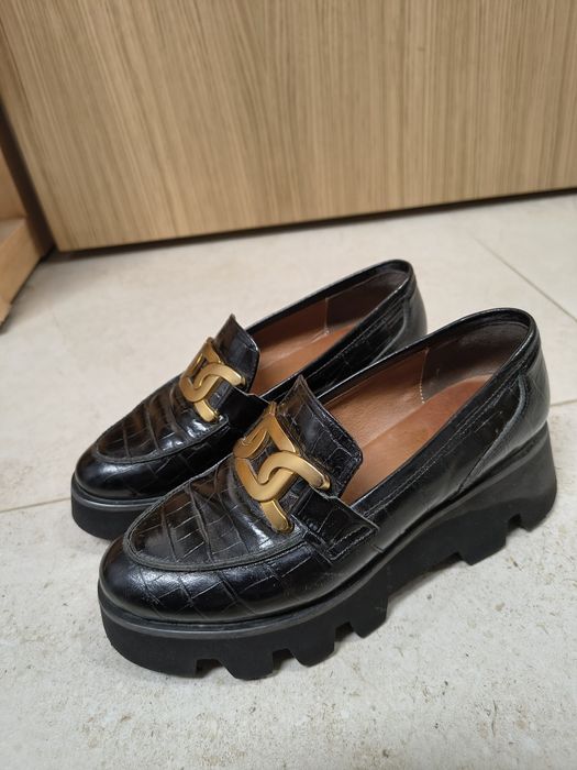 Buty półbuty mokasyny botki Karino skóra naturalna skórzane klamra