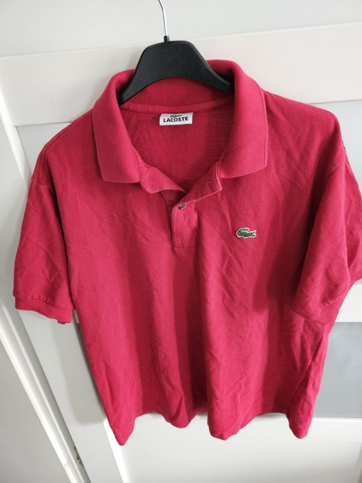 Lacoste koszula męska L bordowa czerwona t-shirt polo