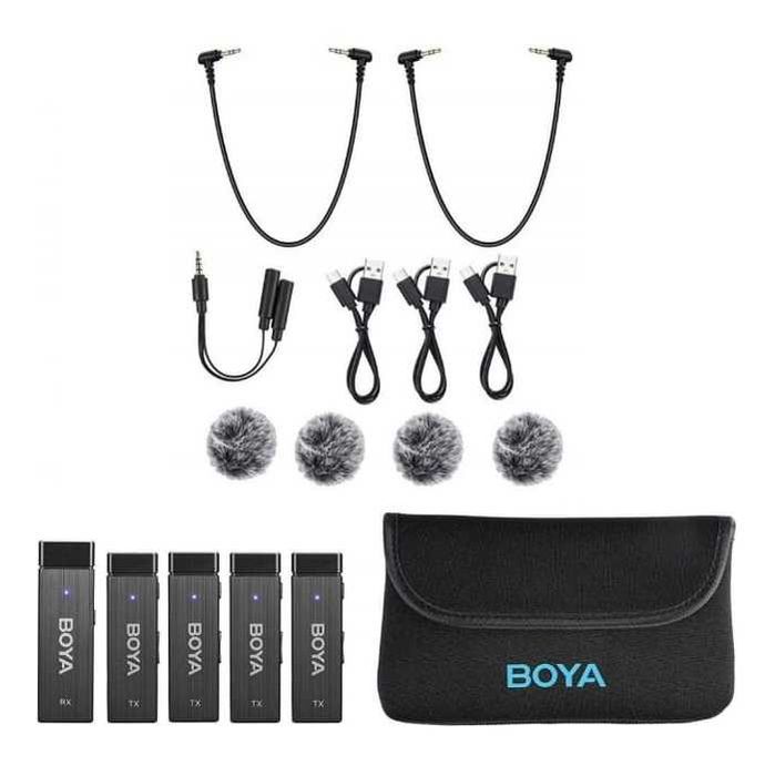 Петличний мікрофон Boya BY-W4 система на 4 мікрофони + база