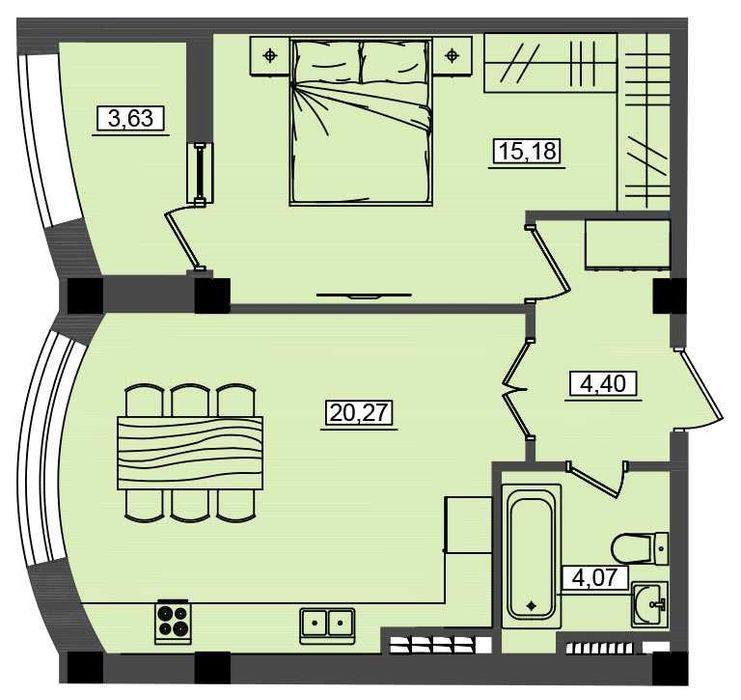1-но кімнатна квартира в м.Южне(м.Південне)