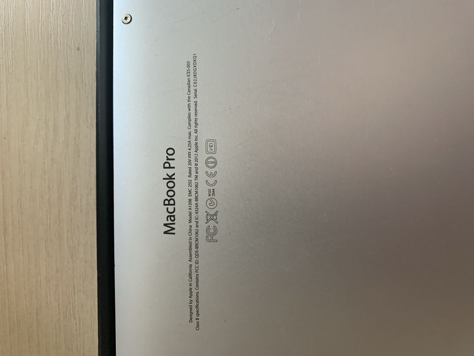 Macbook Pro 15 2012(mid) retina 8gb 256gb