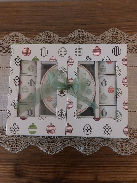 Conjunto 6 chávenas de café de Natal