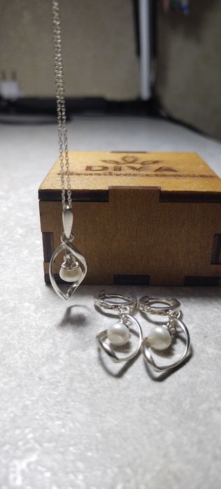 срібна підвіска і цепочка