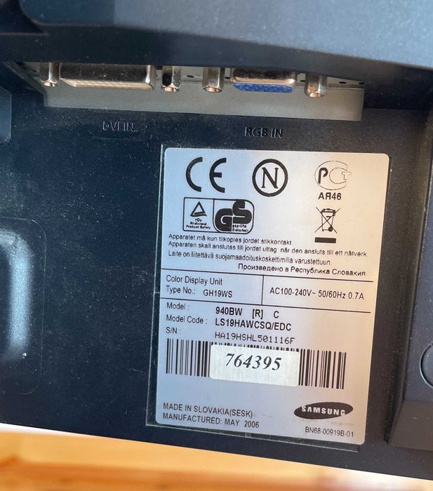 Monitor Samsung SyncMaster 940BW 19"