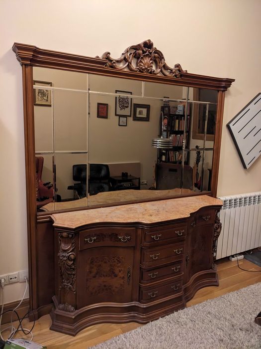 Aparador Raiz de nogueira com espelho