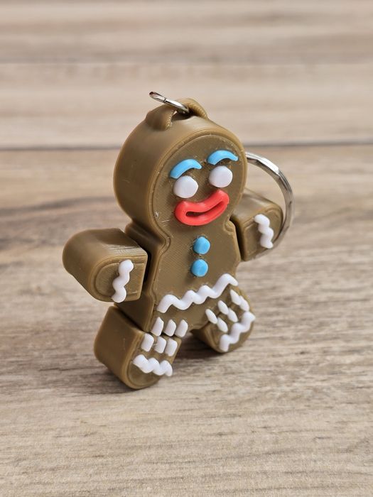 Breloczek Piernikowy Ludzik 3d - Brelok Druk3d fidget Keychain