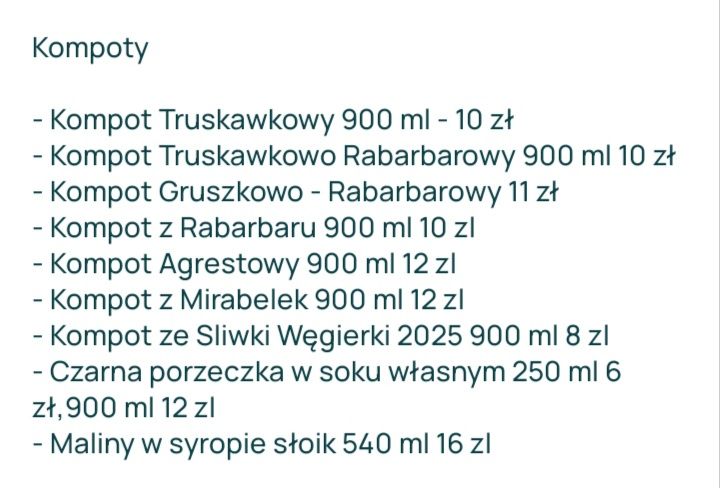 Domowe Przetwory, Sałatka Obiadowa, Dżem, Sok