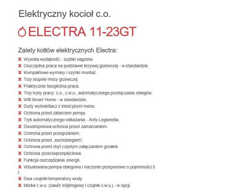 Kocioł Elektryczny Galmet ELEKTRA 23kW - od ręki, Promocja