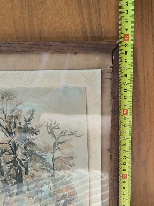 Przedwojenna Akwarela z dedykacją sygnowana