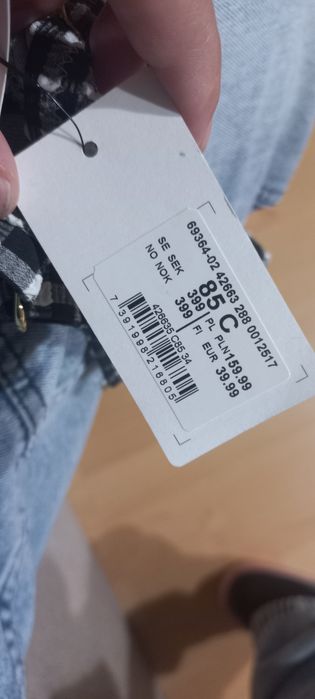 Nowy bikini w kratkę czarno-białe 85C / XL z metką