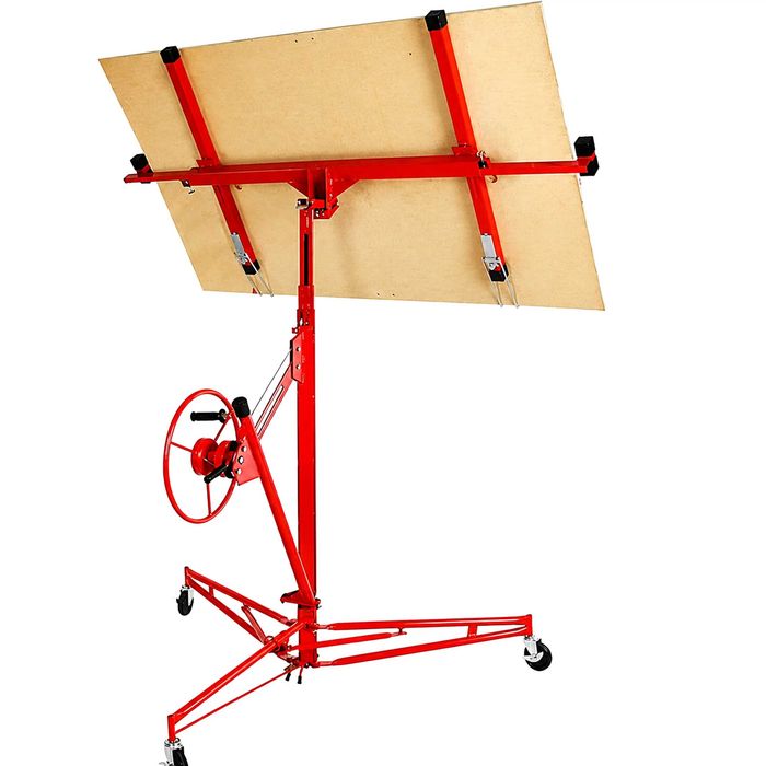Podnośnik Do Płyt Gipsowych GK Karton Gips Regips OSB 68 kg 3,35 m Winda Sufitowa Stojak Na Kołach
