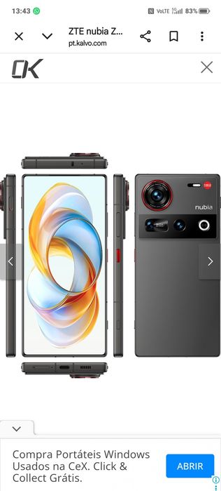 Troco Núbia Z70 ultra como novo