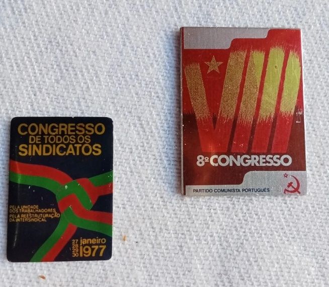 Emblemas do PCP e congresso de todos os sindicatos