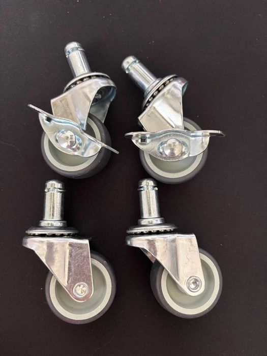 Zestaw kół do mebli z hamulcami