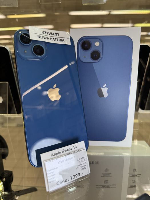 Apple iPhone 13 blue 128gb kondycja 100% | eCentrum pasaz Leclerc