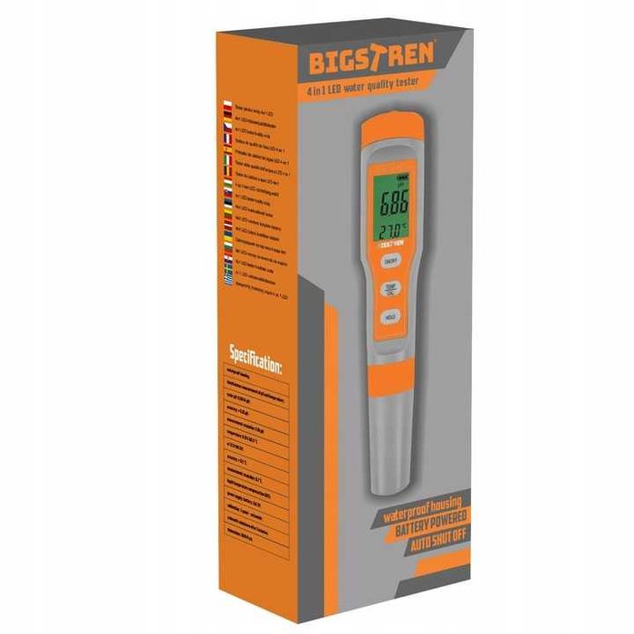 MIERNIK PH Tester Kwasomierz Wody ATC Basenowy Termometr Elektroniczny