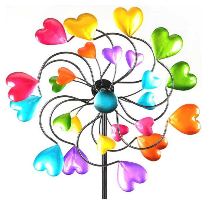 Kolorowy wiatrak 33/126 cm wtyczka ogrodowa dzwonki wietrzne