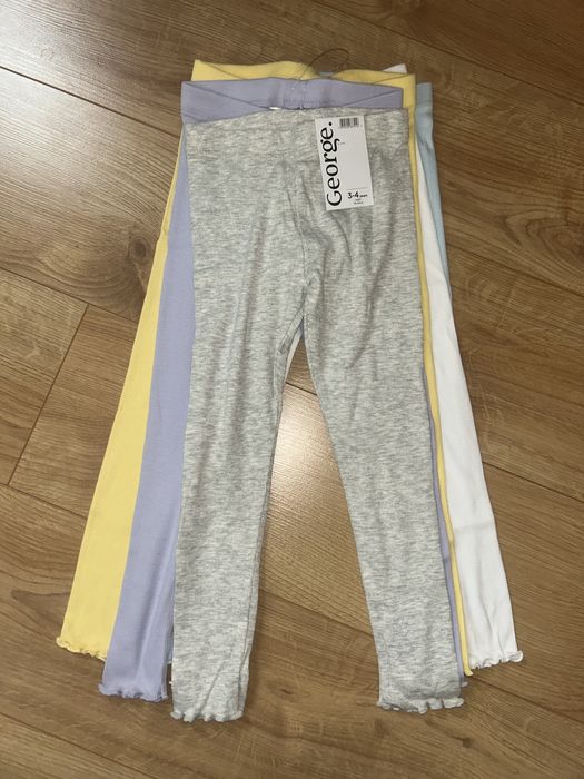 Prążkowane legginsy dziewczęce George. 5 szt.