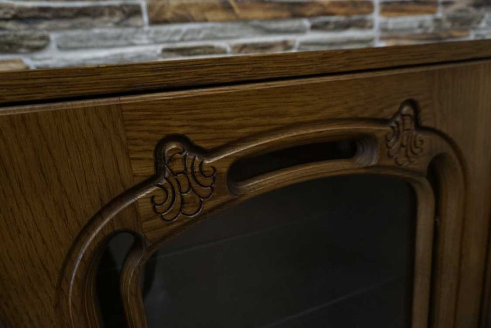 Witryna Dębowa Stojąca / Wisząca Barek Gablota szer. 155 cm (p-1374)